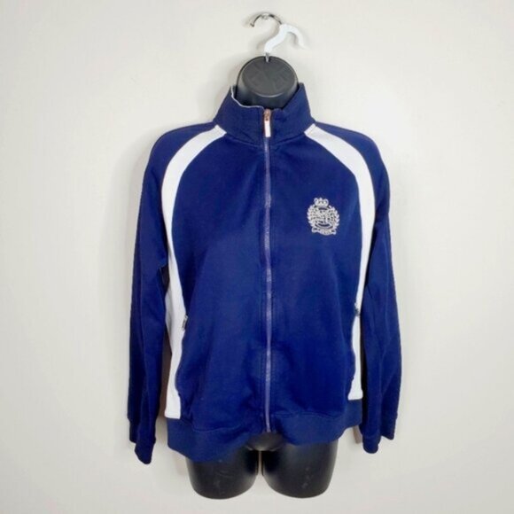 Ralph Lauren Active Embroidered Crest Logo Old Money Preppy Zip Jacket M